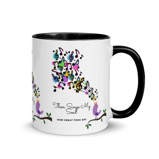 HOW GREAT THOU ART SINGS MY SOUL Mug with Color Inside