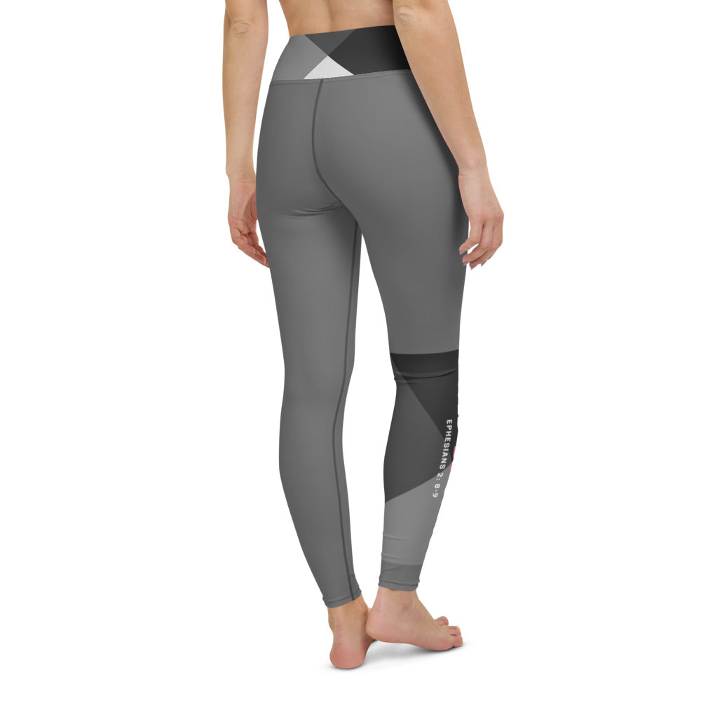 SAVED BY GRACE Ephesians 2:8-9 Yoga Leggings
