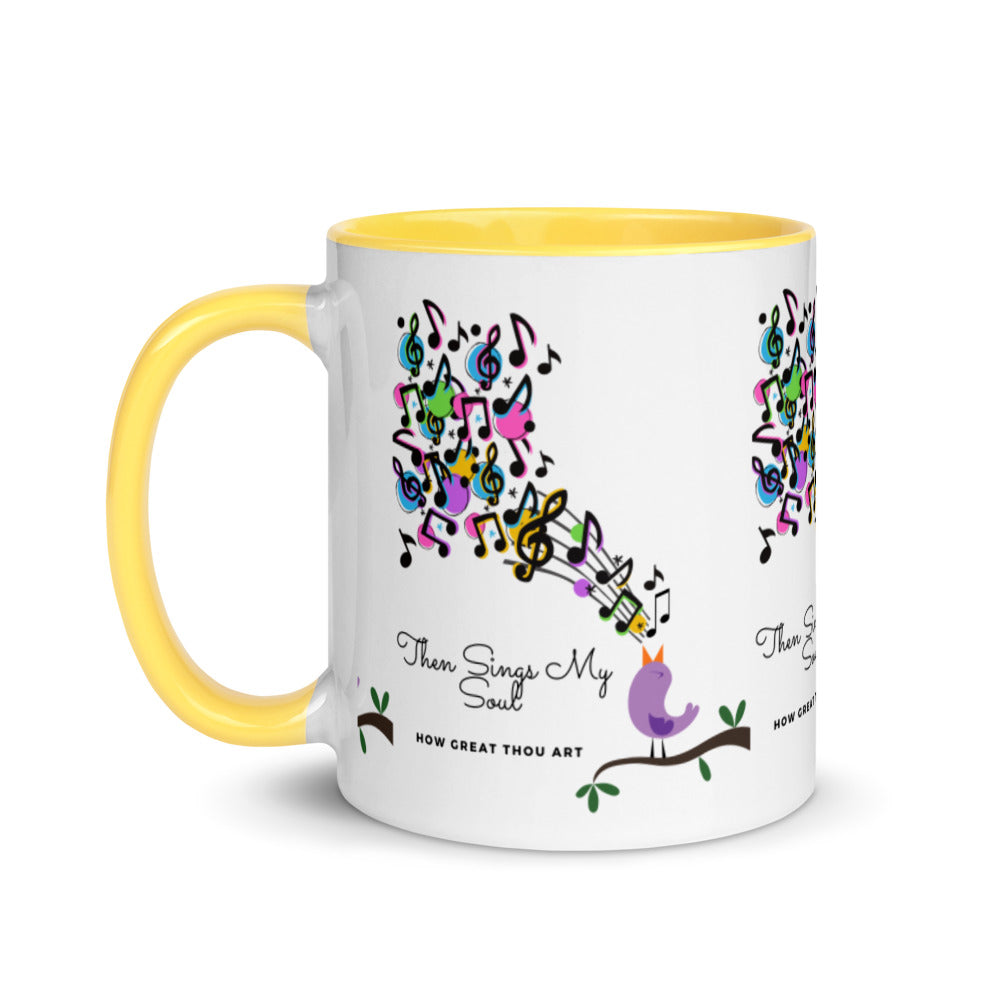 HOW GREAT THOU ART SINGS MY SOUL Mug with Color Inside