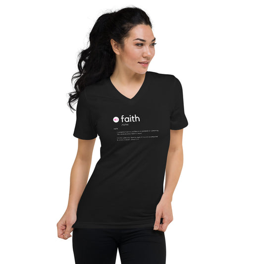 FAITH WITHOUT WORKS James 2:17 V-Neck T-Shirt