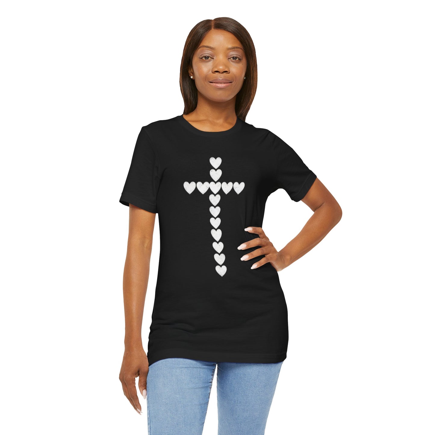 Heart Cross Faith Based Tee Shirt