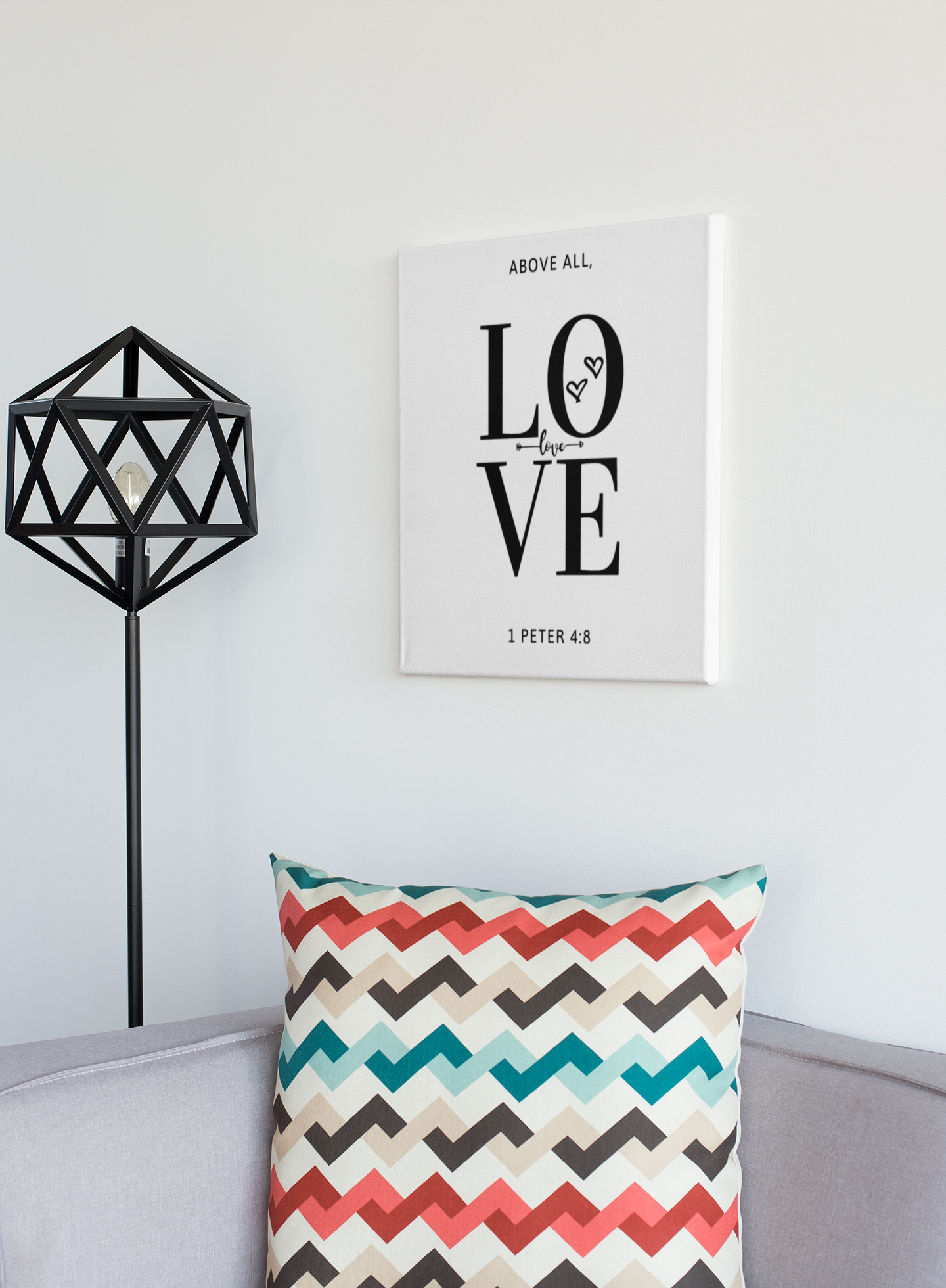 ABOVE ALL, LOVE 1 Peter 4:8 Canvas Art