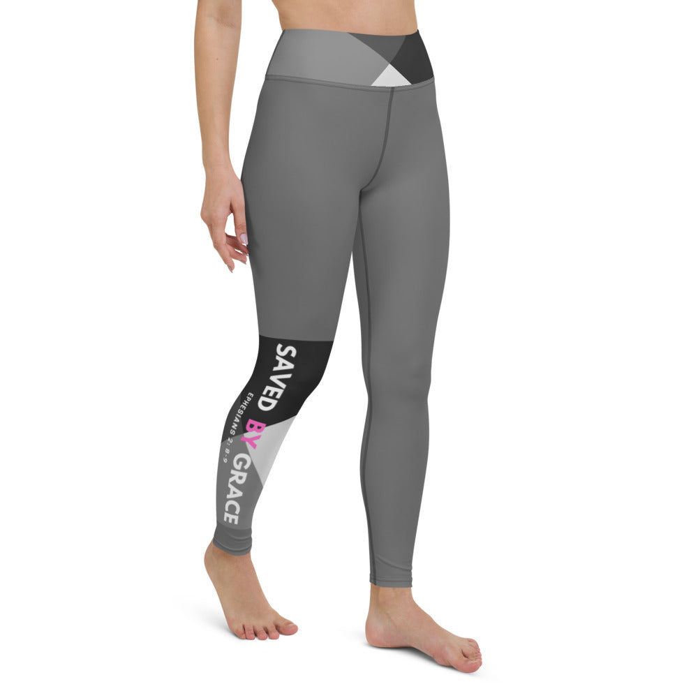 SAVED BY GRACE Ephesians 2:8-9 Yoga Leggings