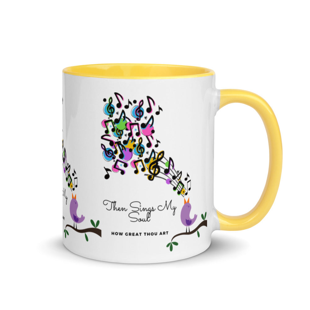 HOW GREAT THOU ART SINGS MY SOUL Mug with Color Inside