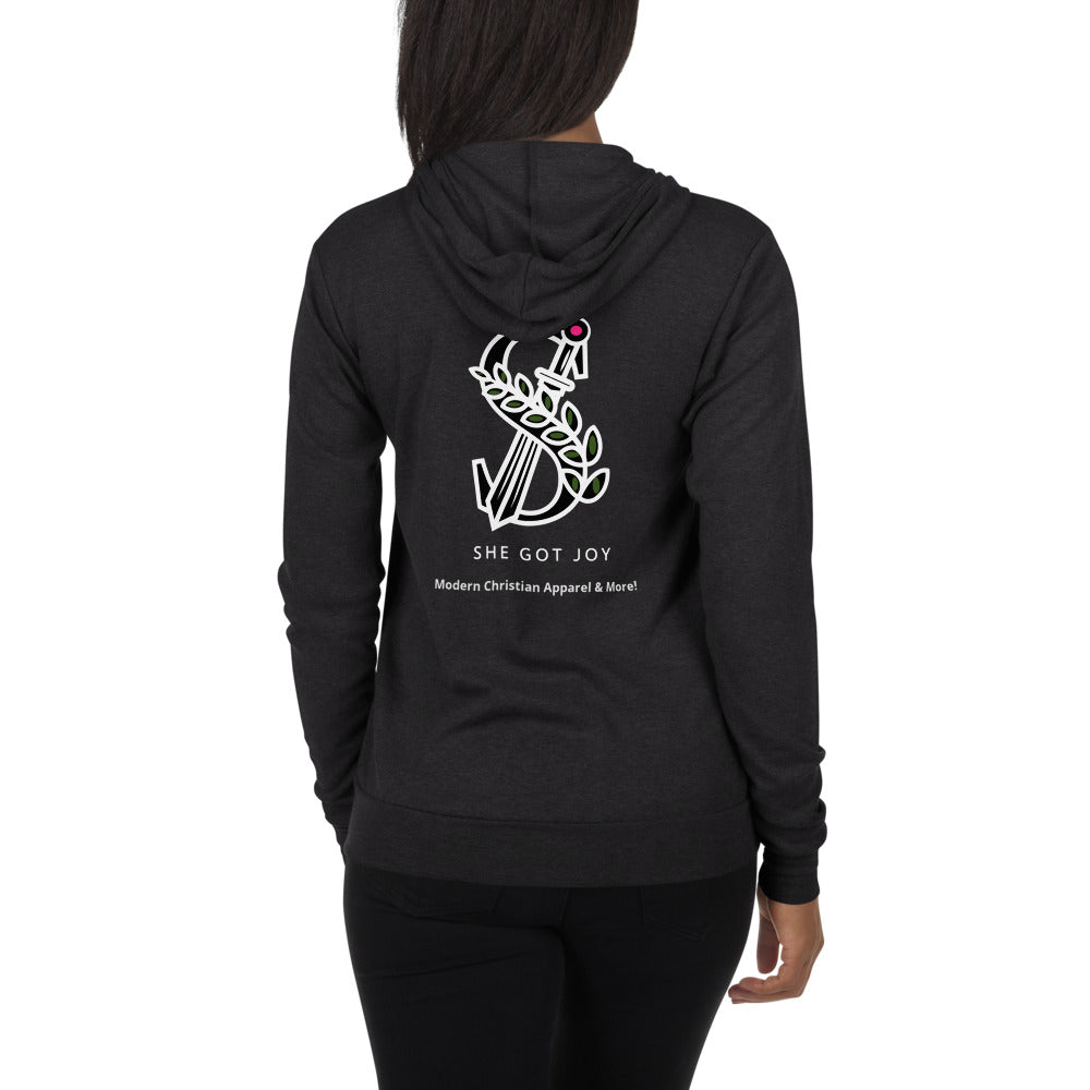 SHE'S CUTE BUT FIERCE / Logo Lightweight zip hoodie