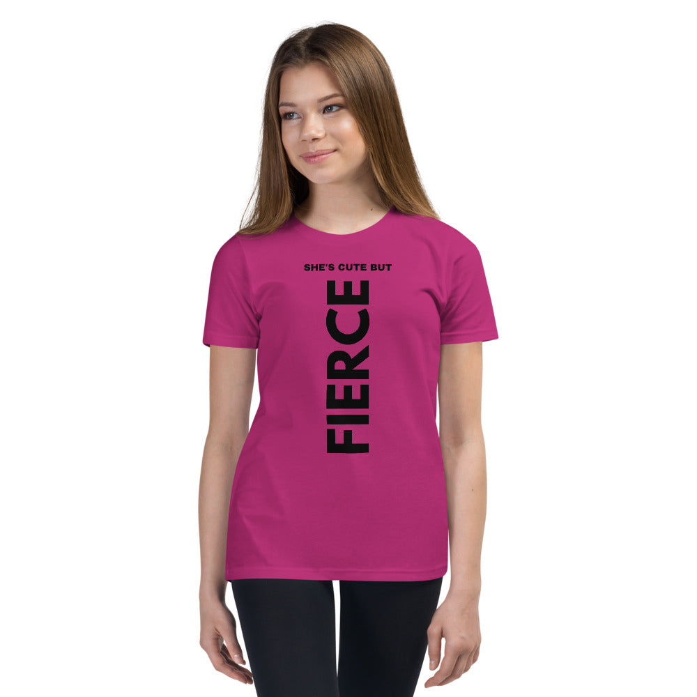 SHE'S CUTE BUT FIERCE Youth Short Sleeve T-Shirt