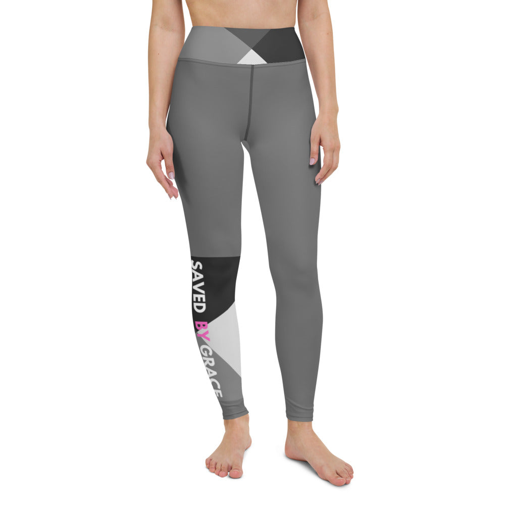 SAVED BY GRACE Ephesians 2:8-9 Yoga Leggings