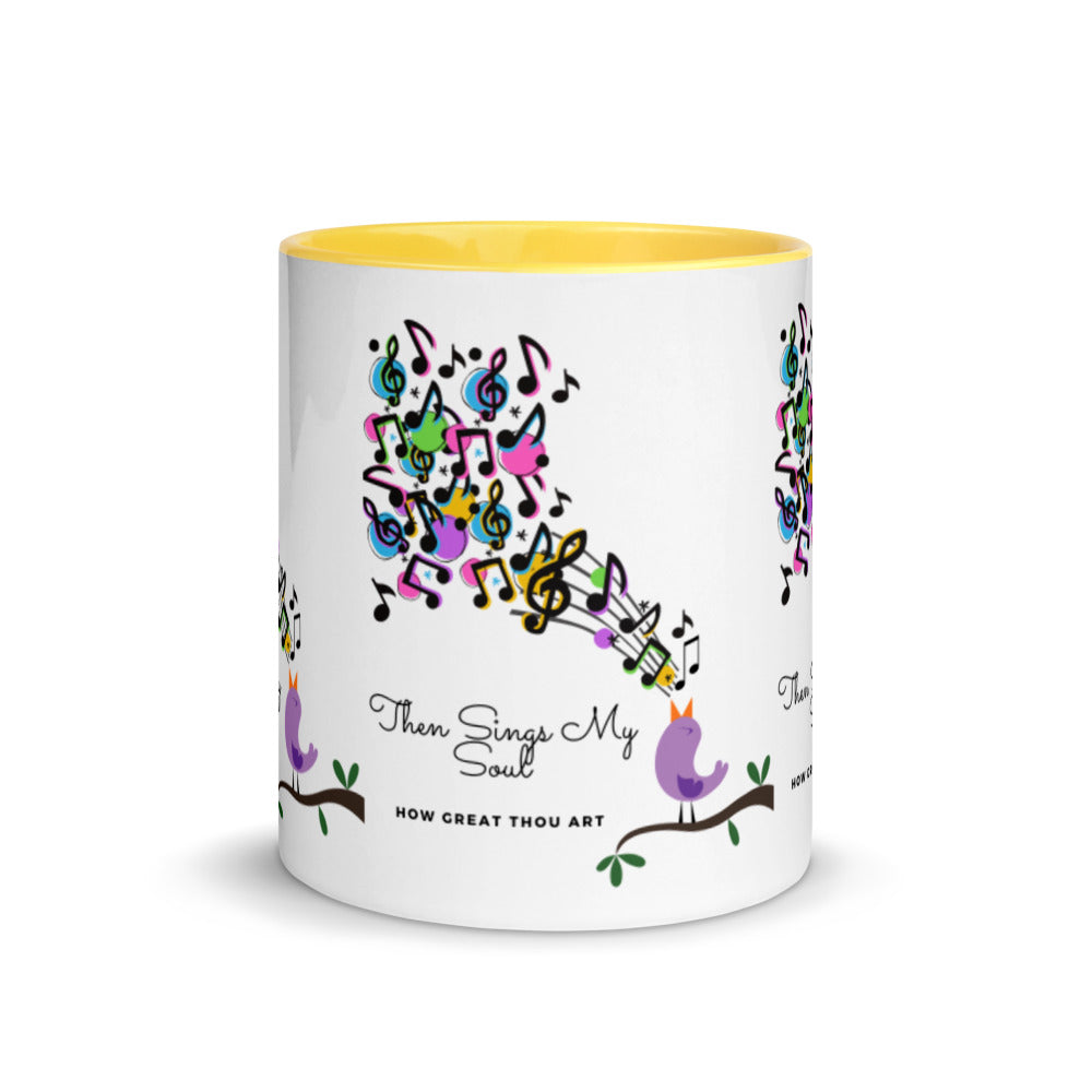 HOW GREAT THOU ART SINGS MY SOUL Mug with Color Inside