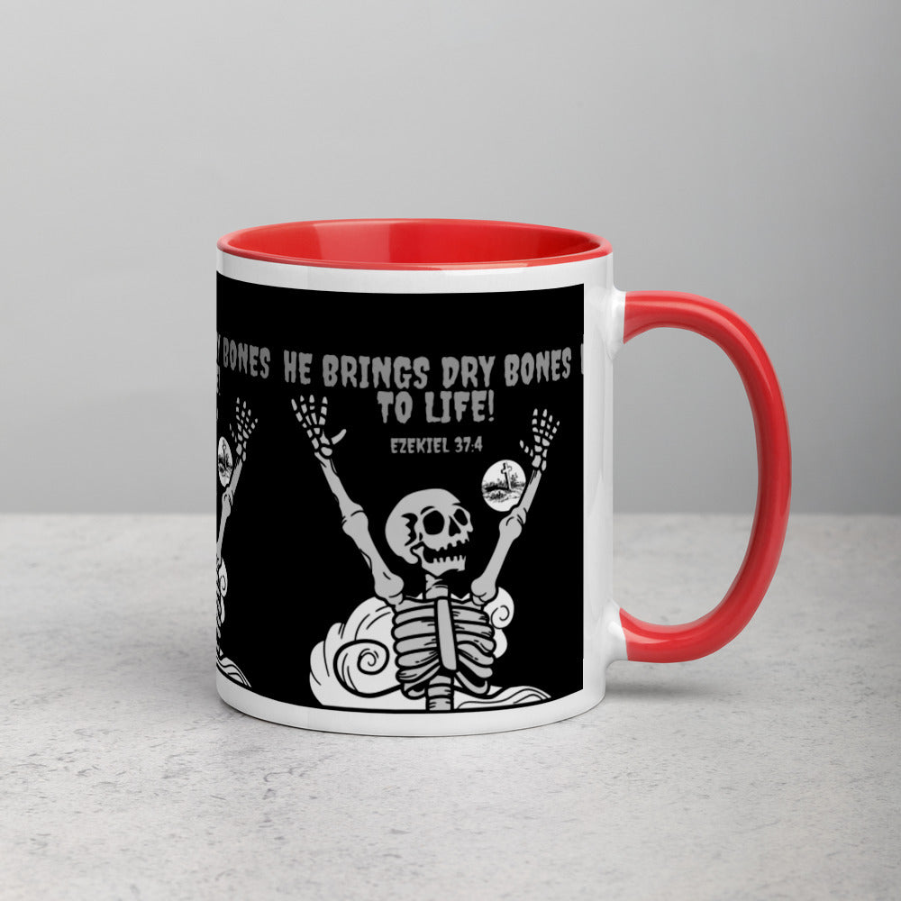 HE BRINGS DRY BONES TO LIFE Ezekiel 37:4 Mug with Color Inside