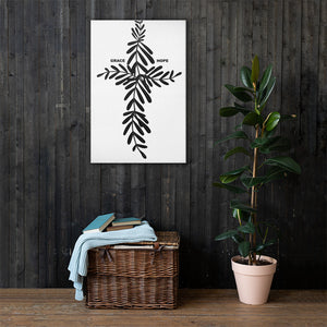 GRACE & HOPE CROSS Canvas Wall Art