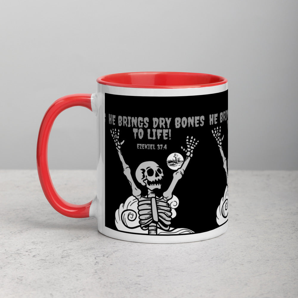 HE BRINGS DRY BONES TO LIFE Ezekiel 37:4 Mug with Color Inside