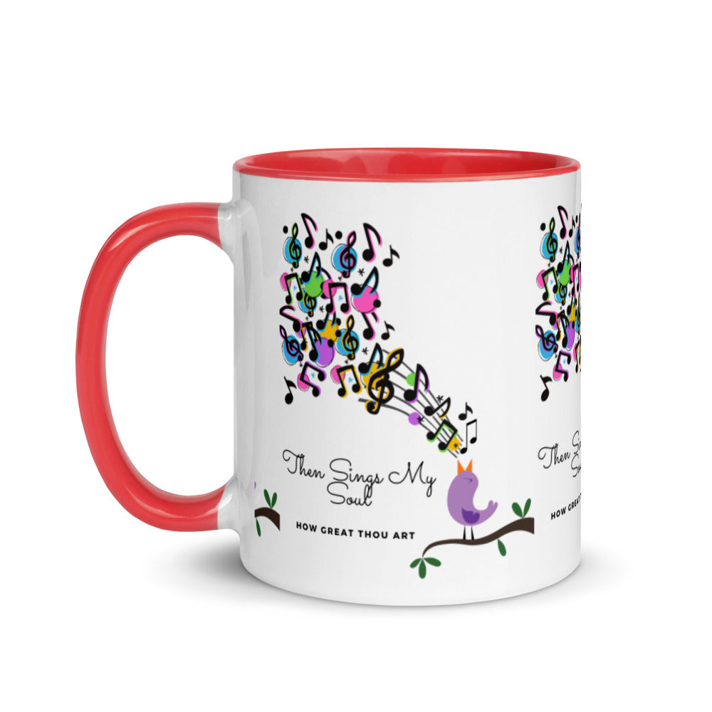HOW GREAT THOU ART SINGS MY SOUL Mug with Color Inside
