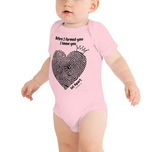 I'M SET APART Jeremiah 1:5 Heart Fingerprint Baby T-Shirt