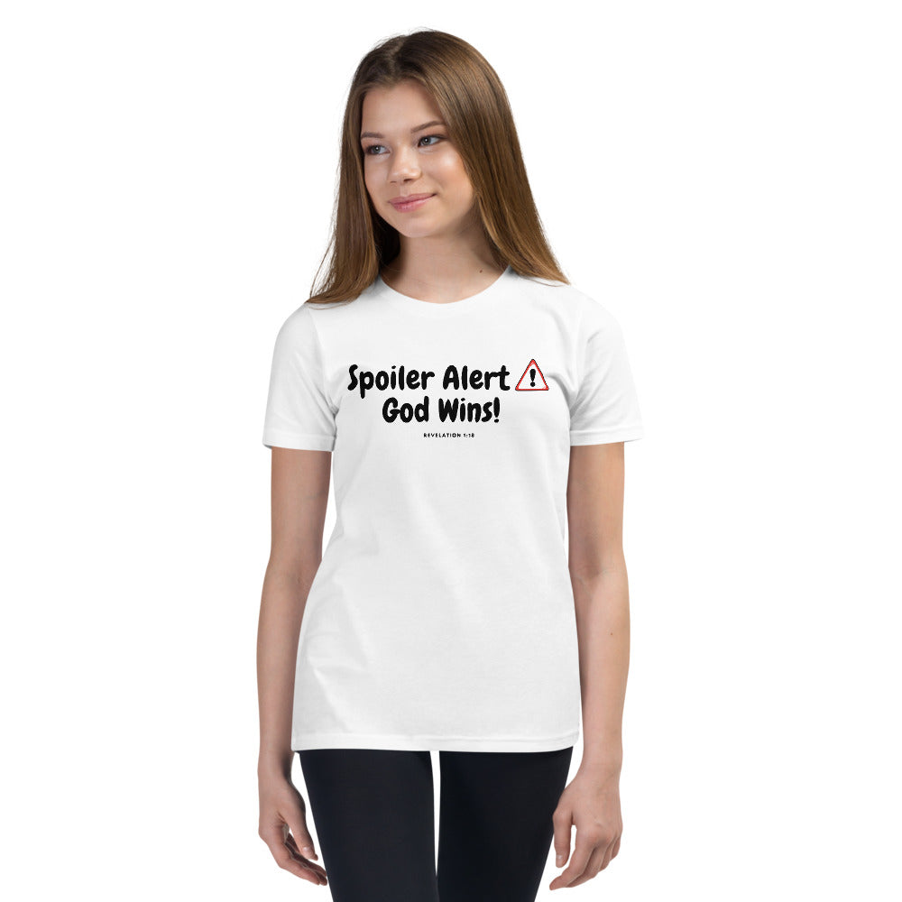 A SPOILER ALERT GOD WINS! Youth Short Sleeve T-Shirt