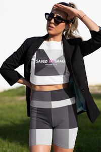 SAVED BY GRACE Ephesians 2:8-9  Yoga Shorts